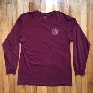 Vans Long Sleeve Shirt Maroon - Men's L